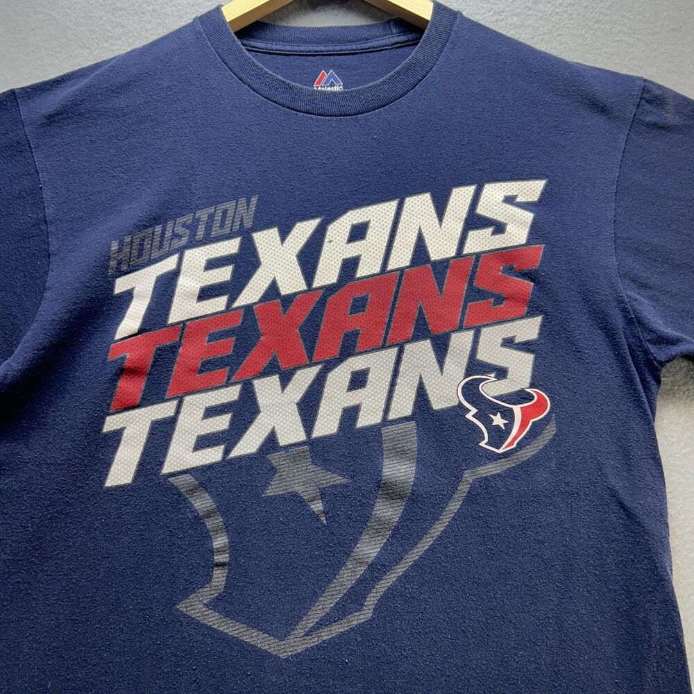 Houston Texans Shirt Mens Medium Blue NFL Football‎ 2014 Schedule Tee Majestic - Picture 2 of 11